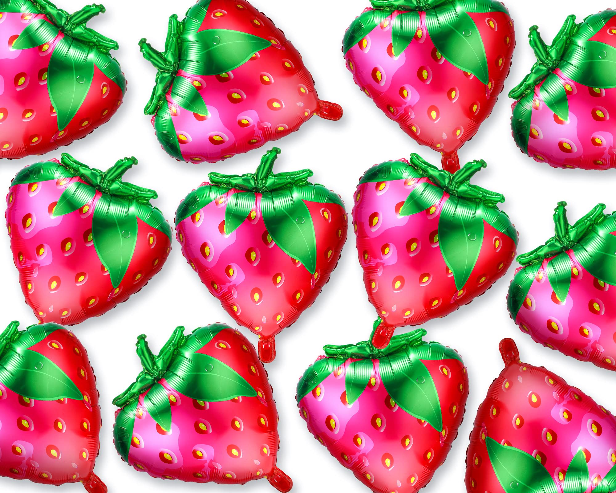 16 Pieces Strawberry Balloons Strawberry Foil Balloons Cute Fruit Balloon for Baby Girls Berry Sweet Birthday Party Decorations, 18.9 x 24.8 Inch