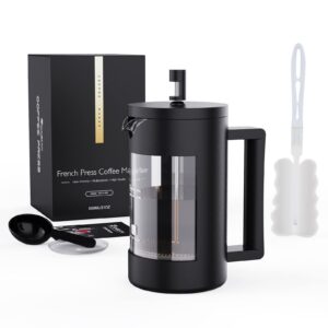 duchifad french press coffee maker 21 oz, camping plastic glass french coffee press, medium size tea and frothed milk press,100% bpa free prensa francesa, rust-free and dishwasher safe (21 oz)