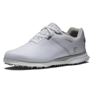 footjoy women's pro|sl sport golf shoe, white/light grey, 10