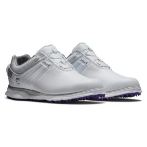 FootJoy Women's Pro|SL Boa Golf Shoe, White/White/Purple, 7