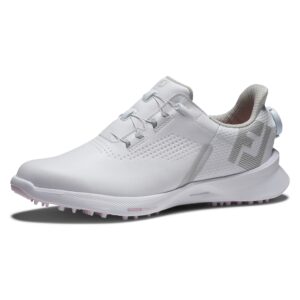 footjoy women's fj fuel boa golf shoe, white/white/pink, 7