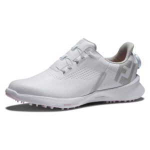 FootJoy Women's FJ Fuel Boa Golf Shoe, White/White/Pink, 7