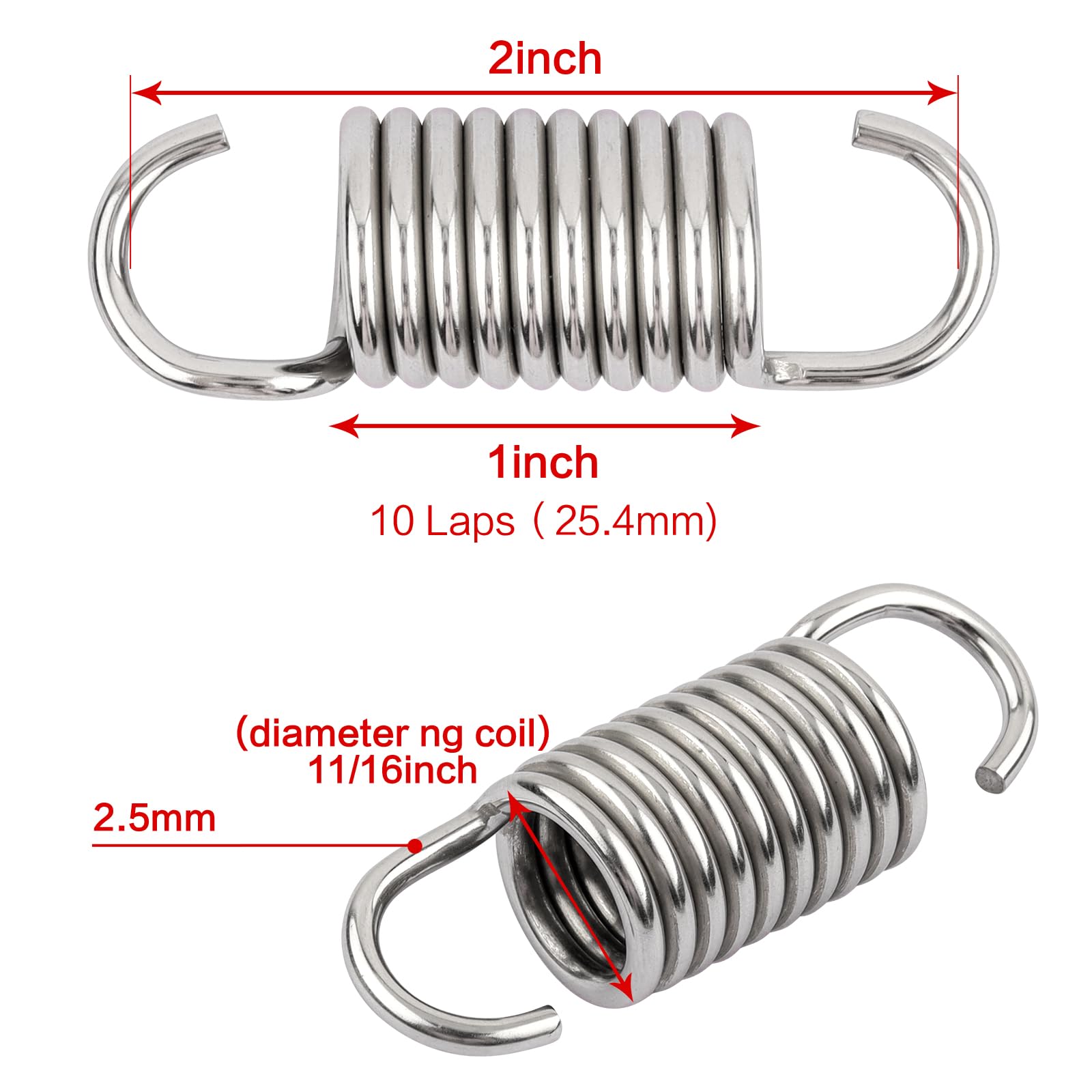 GUPO 2inch (6Pcs) Replacement Furniture Springs for Recliner Sofa Bed Trundle