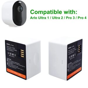 EBKK 2 Pack Replacement Batteries for Arlo Pro 4 / Pro 3 / Pro 5/5S 2K / Arlo Ultra/Ultra 2 Wireless Security Camera VMA5400 3.85V A-4a