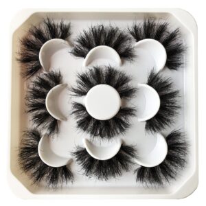 false eyelashes pooplunch fluffy 22mm dramatic faux mink lashes 5 pairs pack 8d volume thick long eye lash multipack