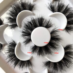 False Eyelashes Pooplunch Fluffy 22MM Dramatic Faux Mink Lashes 5 Pairs Pack 8D Volume Thick Long Eye Lash Multipack