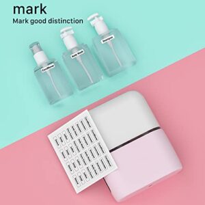 3 in 1 Leak Proof Travel Bottles,TSA Approved Leak-Proof Toiletry Products,Labelled Liquid Used In Shower Gel,Shampoo,Conditioner,Facial,Clenaser(Pink)