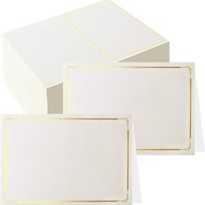 70 Pcs Place Cards Blank Fillable Banquet Seat Card with Gold Foil Frame, Place Cards for Table Setting, Escort Cards, Name Cards, Wedding Place Cards for Wedding, Table, Dinner Parties, 2.5" x 3.75"