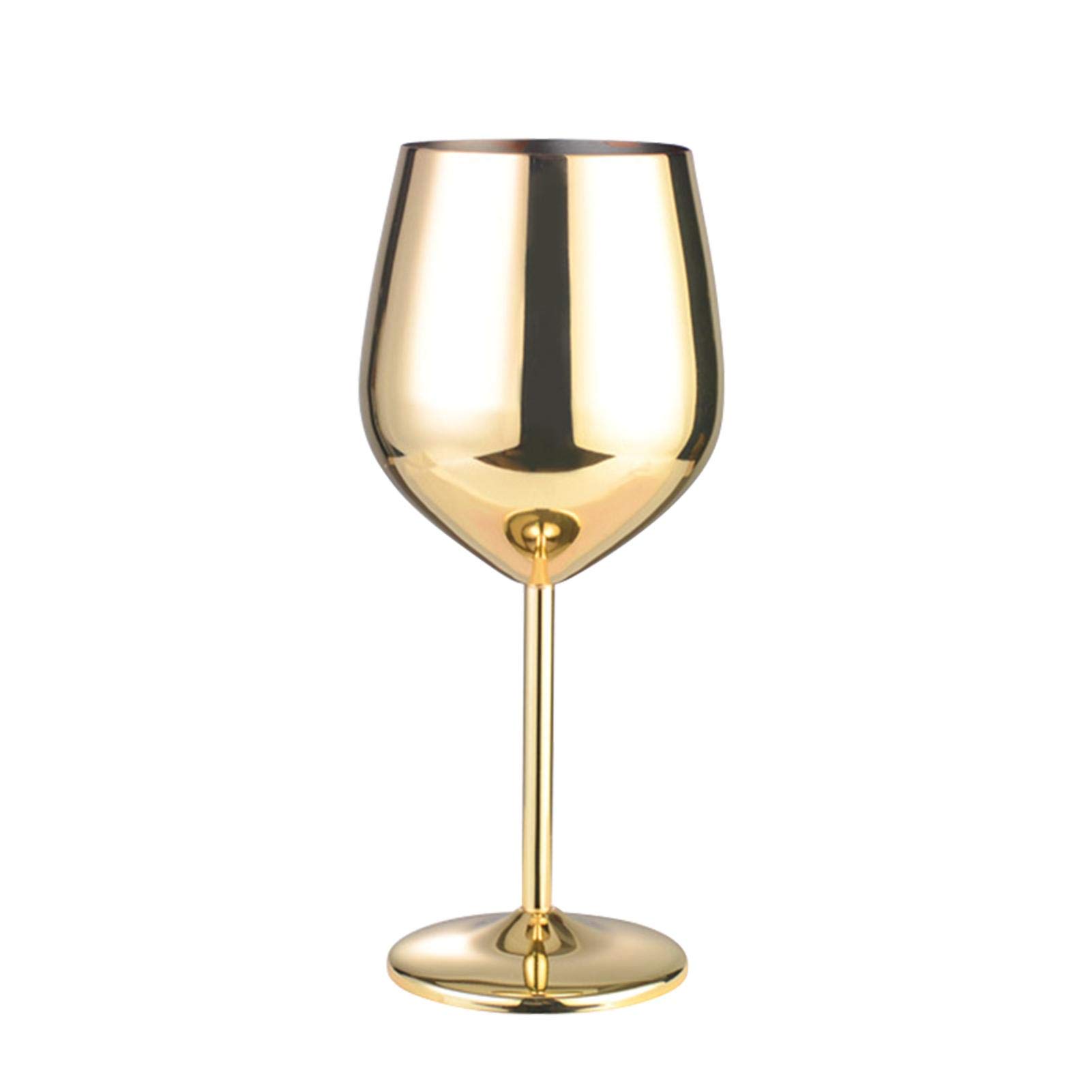 500ml Stainless Steel Wine Glass,Wine Tumbler,Stainless Steel Stem Wine Glass,Unbreakable Wine Glass Goblet,Metal Wine Glass,for Outdoor Events,Picnics,Camping(Gold Plated)