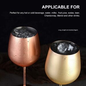 500ml Stainless Steel Wine Glass,Wine Tumbler,Stainless Steel Stem Wine Glass,Unbreakable Wine Glass Goblet,Metal Wine Glass,for Outdoor Events,Picnics,Camping(Gold Plated)