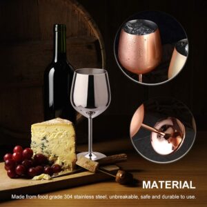 500ml Stainless Steel Wine Glass,Wine Tumbler,Stainless Steel Stem Wine Glass,Unbreakable Wine Glass Goblet,Metal Wine Glass,for Outdoor Events,Picnics,Camping(Gold Plated)