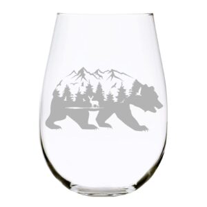 bear stemless wine glass, 17 oz. (b2)