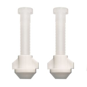 toilet seat parts, including screw and nut,replacement plastic toilet seat hinges, for top mount toilet seat hinge, 2 pack (white)