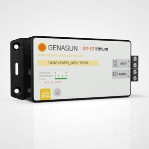 Genasun GV-10-Li-16.7V, 10.5 A MPPT Charge Controller for Lithium (4S Li-ion) Battery