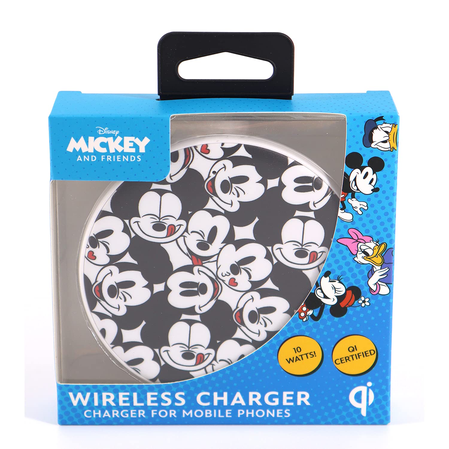 Disney Mickey Mouse Wireless Charging Pad- Wireless Charging Station Universally Compatible with All Qi Enabled Devices- Mickey Mouse Gifts for Adults and Fans of All Ages