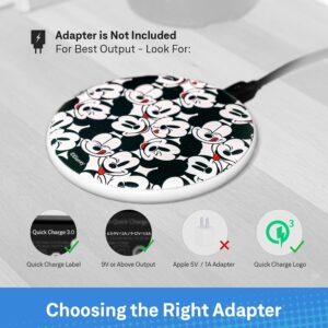 Disney Mickey Mouse Wireless Charging Pad- Wireless Charging Station Universally Compatible with All Qi Enabled Devices- Mickey Mouse Gifts for Adults and Fans of All Ages