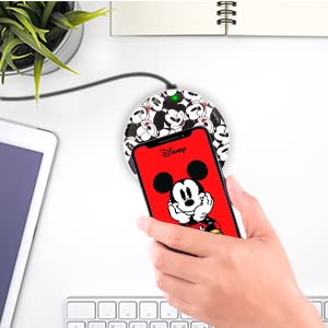 Disney Mickey Mouse Wireless Charging Pad- Wireless Charging Station Universally Compatible with All Qi Enabled Devices- Mickey Mouse Gifts for Adults and Fans of All Ages