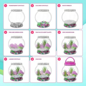 Light-Up Unicorn Terrarium Kit for Kids - Kids Birthday Easter Gifts for Kids - Best Unicorn Toys & Activities Kits Presents - Arts & Crafts for Little Girls & Boys Age 4 5 6 7 8-12 Year Old Girl Gift