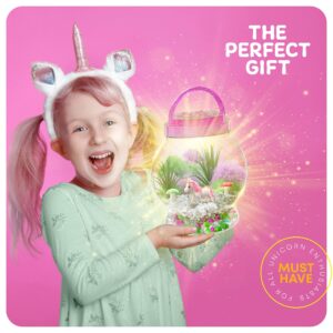 Light-Up Unicorn Terrarium Kit for Kids - Kids Birthday Easter Gifts for Kids - Best Unicorn Toys & Activities Kits Presents - Arts & Crafts for Little Girls & Boys Age 4 5 6 7 8-12 Year Old Girl Gift