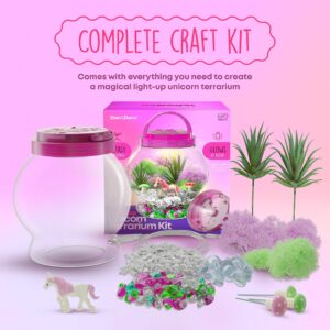 Light-Up Unicorn Terrarium Kit for Kids - Kids Birthday Easter Gifts for Kids - Best Unicorn Toys & Activities Kits Presents - Arts & Crafts for Little Girls & Boys Age 4 5 6 7 8-12 Year Old Girl Gift