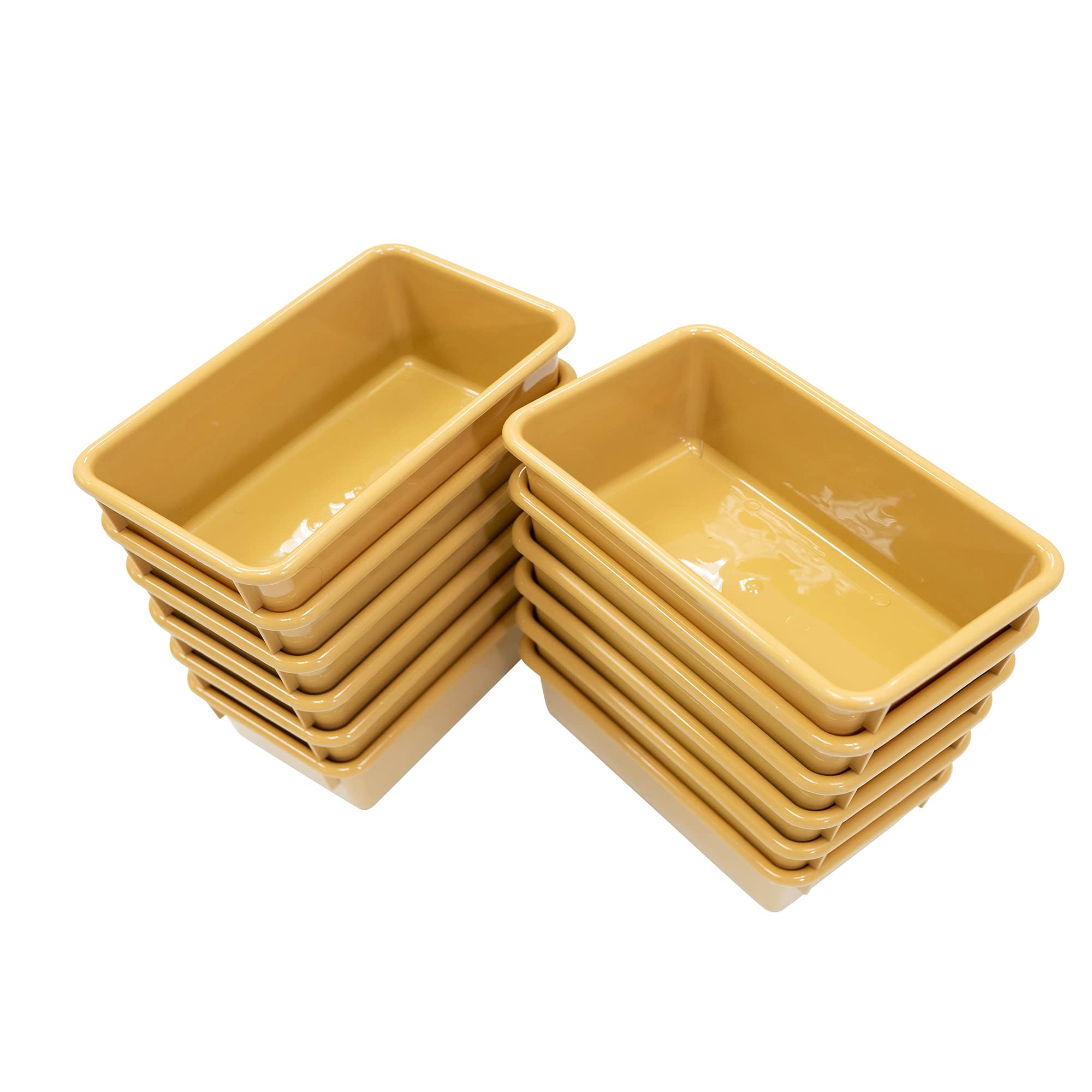 Angeles Value Line Cubby Storage Trays, Set-12 Tan, ANG7052T12, Nursery or Classroom Décor, Preschool or Daycare Plastic Bins for Kids Shelving Units