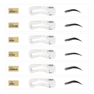 Parallel Products - Eyebrow Stencils - The Complete Reusable Brow Stencil Shaper Kit (18 Count) - Only Stencils - Brow Stamp Not Included