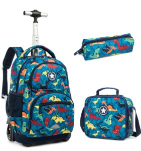 mohco rolling backpack 16 inch kids wheeled school backpack set for boys and girls