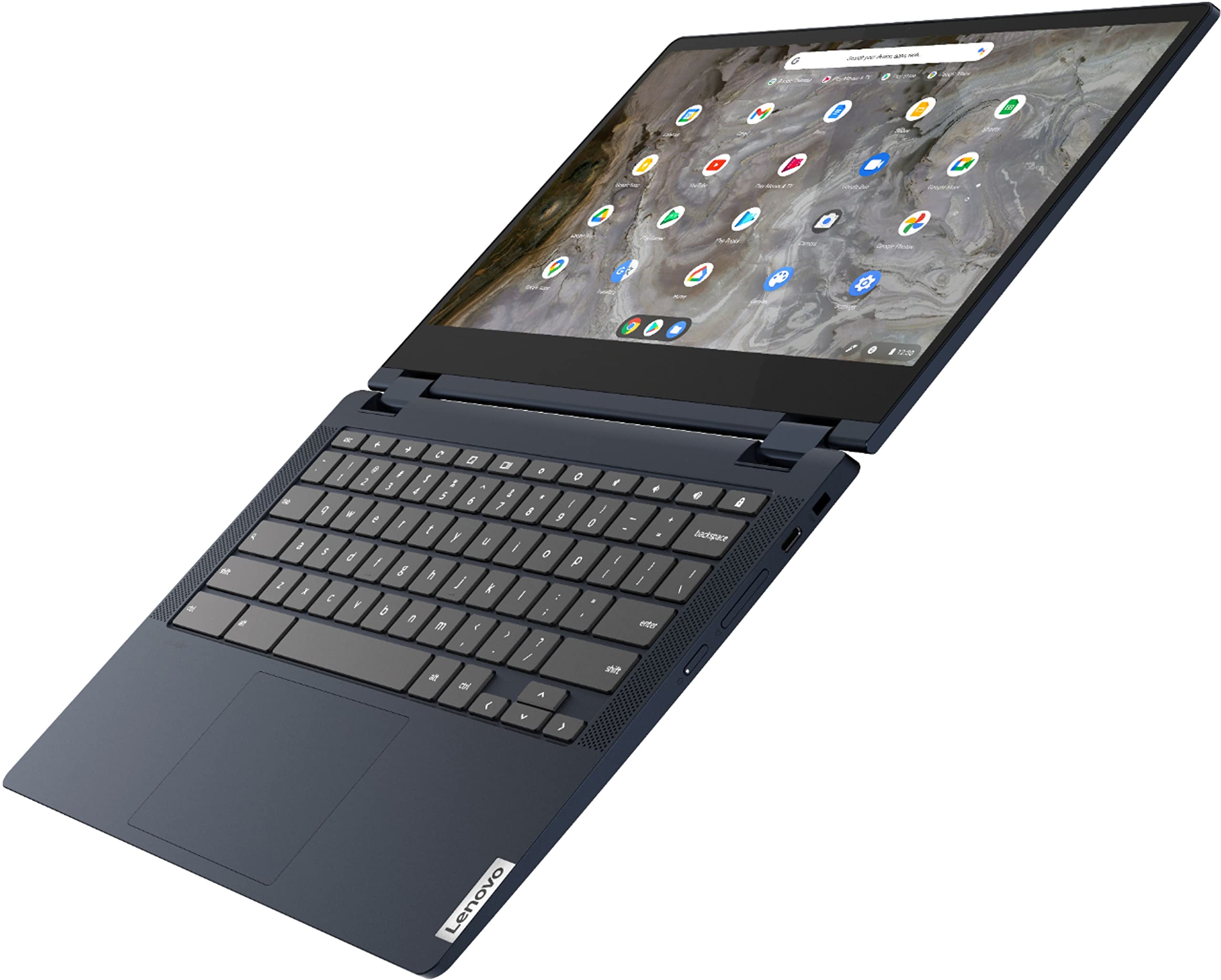 Lenovo - Flex 5 13" 2-in-1 FHD Touchscreen Chromebook - Pentium 7505-4GB Memory - 96GB Storage (32GB eMMC Plus 64GB Card) WiFi 6, Bluetooth, Webcam- Abyss Blue w/TGCD Accessory