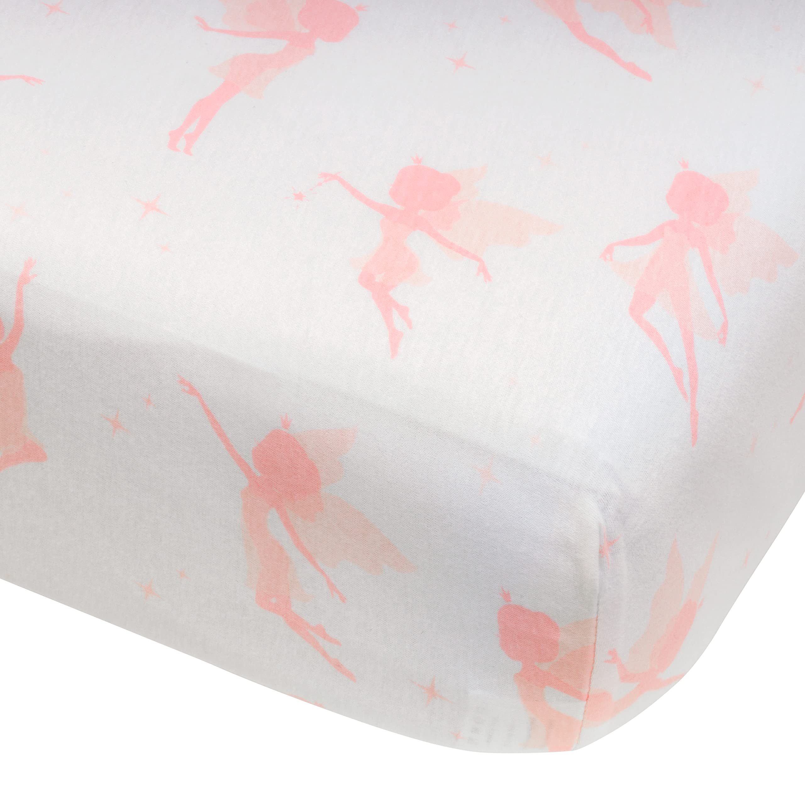 Andi Mae Crib Sheet - Pink Fairy - 100% Jersey Cotton - Fits Standard Crib or Toddler Mattresses