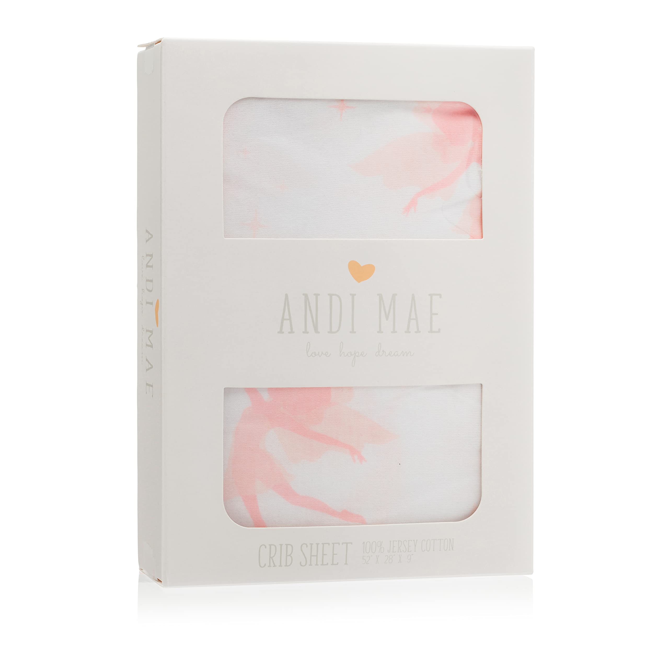 Andi Mae Crib Sheet - Pink Fairy - 100% Jersey Cotton - Fits Standard Crib or Toddler Mattresses