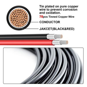 Geosiry Twin Wire Solar Panel Extension Cable - 20Ft 10AWG(6mm²) Solar Extension Cable with Female and Male Connector, Solar Panel Wire Adapter for Home, Shop and RV Solar Panels (10AWG 20FT)