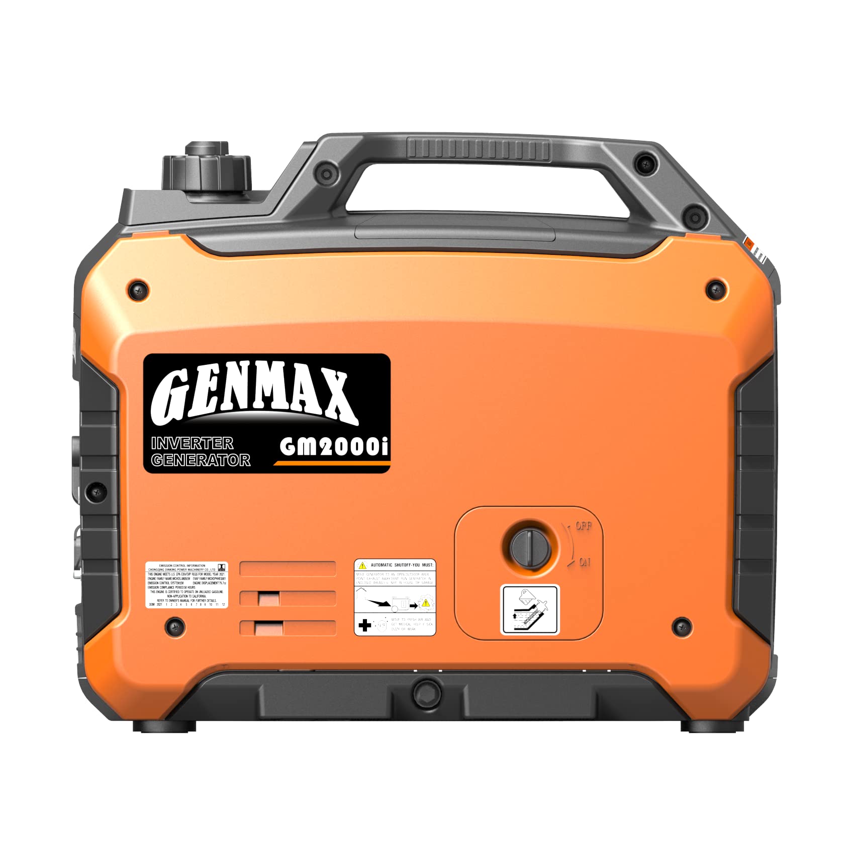 GENMAX Portable Inverter Generator, 2000W Ultra Quiet Gas Engine, EPA Compliant, Eco Mode Function, Ultra Light, Suitable for Backup Home and Camping(GM2000i)