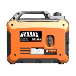 GENMAX Portable Inverter Generator, 2000W Ultra Quiet Gas Engine, EPA Compliant, Eco Mode Function, Ultra Light, Suitable for Backup Home and Camping(GM2000i)