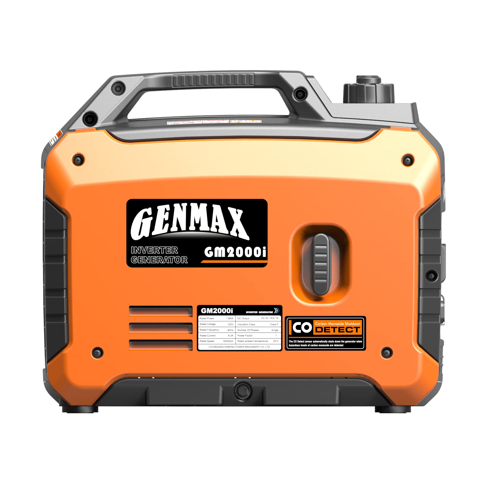 GENMAX Portable Inverter Generator, 2000W Ultra Quiet Gas Engine, EPA Compliant, Eco Mode Function, Ultra Light, Suitable for Backup Home and Camping(GM2000i)