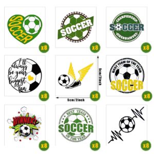 Leelosp 72 Pcs Volleyball Soccer Temporary Tattoos for Team Volleyball Team Gift Volleyball Soccer Waterproof Body Stickers Sport Tattoo Cheer Gifts for Fans Team Party Favors, 9 Styles