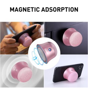 Liddle Speaker Magnetic Bluetooth Speaker MagSafe Speaker for iPhone 12/13/14/15, Wall Mountable Small Bluetooth Speaker for Golf Cart, Shower Mini Bluetooth Speaker, True Wireless Speaker (Rose Gold)