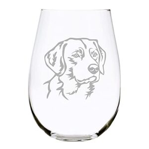 labrador themed, dog stemless wine glass, 17 oz.