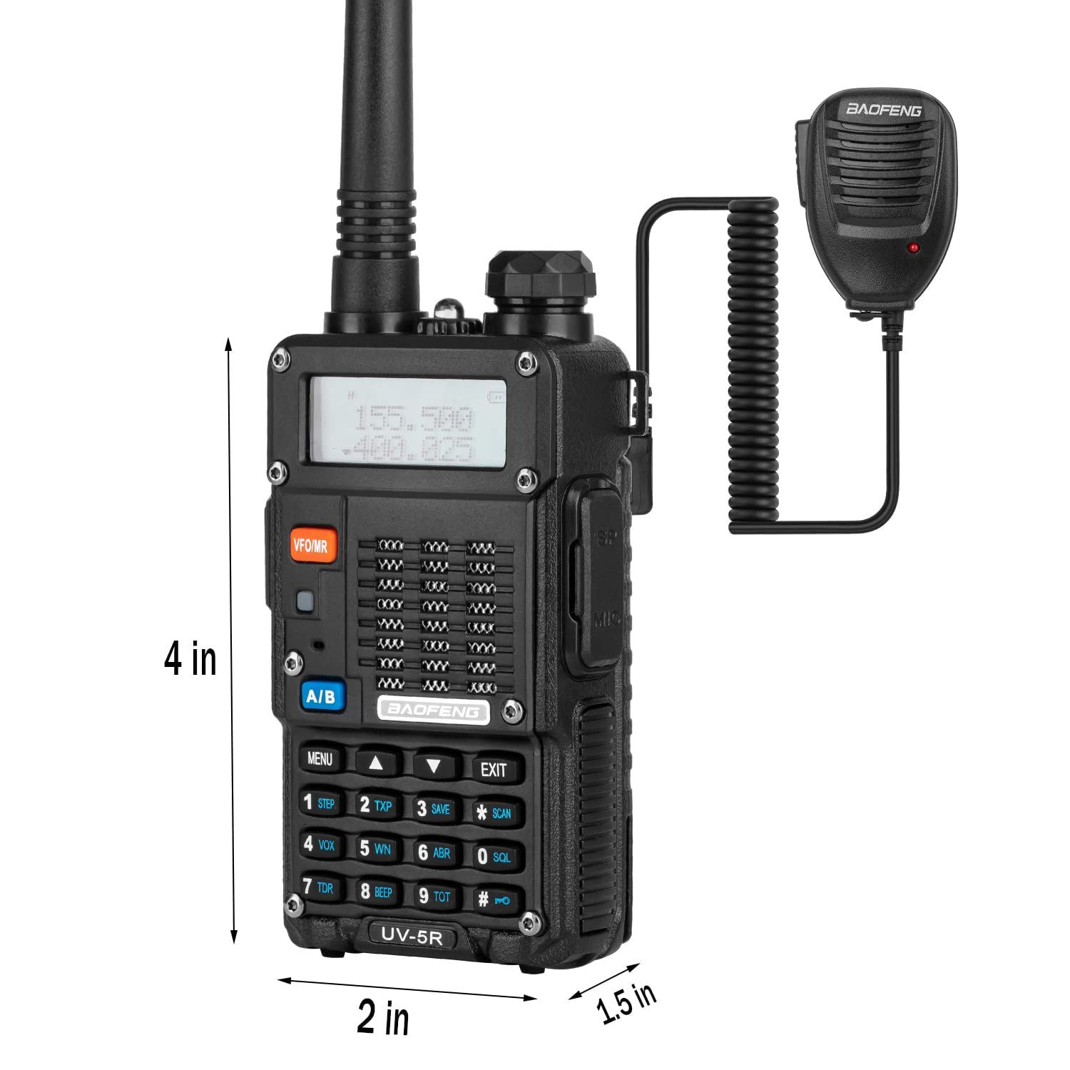 BAOFENG Ham Radio, UV-5R Pro 8W Walkie Talkies, Handheld Dual Band Two Way Ham Radios Long Range with Rechargeable Battery, Earpieces, Mic, Antenna and Programming Cable (2 Pack)