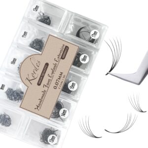 1000pcs premade fans eyelash extensions - 5d volume eyelash extensions c curl - 1000 handmade fans - 0.7mm thick (9mm) (mix 9mm to 16mm)