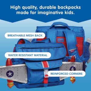 Bixbee Kids Backpack, Blue Rocket Bookbag for Girls & Boys Ages 5-7 | Daycare, Preschool, Elementary School Bag for Kids | Easy to Carry & Water Resistant