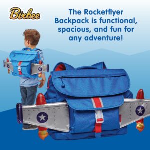 Bixbee Kids Backpack, Blue Rocket Bookbag for Girls & Boys Ages 5-7 | Daycare, Preschool, Elementary School Bag for Kids | Easy to Carry & Water Resistant