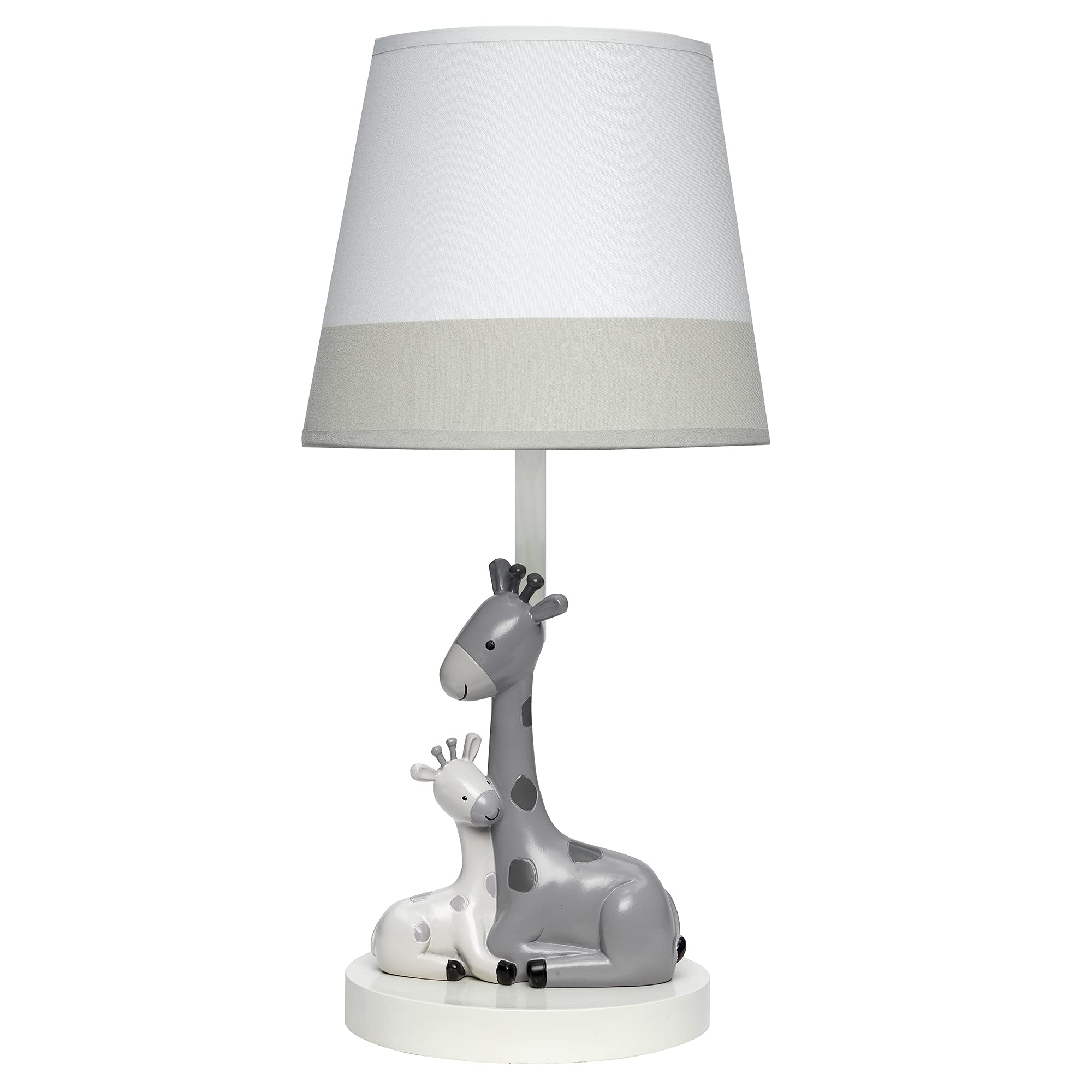 Lambs & Ivy Jungle Friends White/Gray Giraffe Nursery Lamp with Shade & Bulb