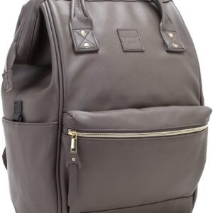 Kah&Kee Leather Backpack Diaper Bag Laptop Travel Doctor Teacher Bag For Women Man (Grey II)