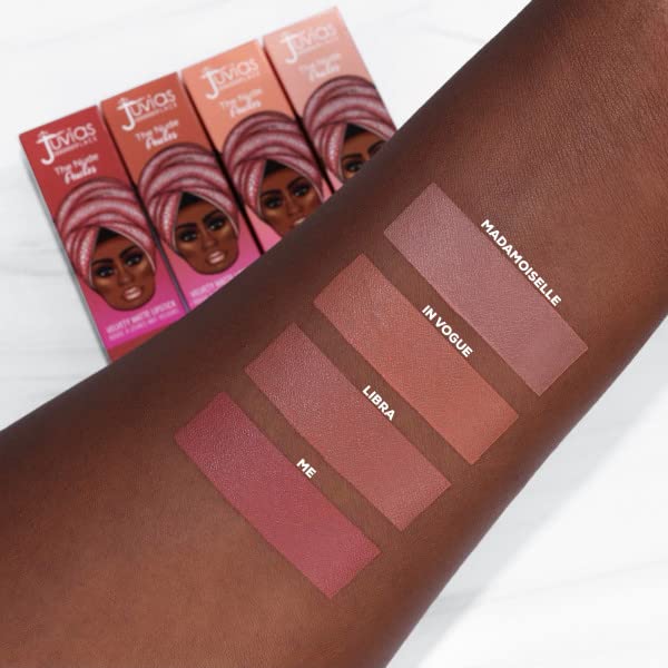 Juvia's Place The Nude Velvety Matte Lipstick Libra - Nude Matte Lipstick, Long-lasting Matte Lipstick, Rich-Color Lip Makeup, Creamy Lipstick with Matte Finish, Beauty & Lip Products