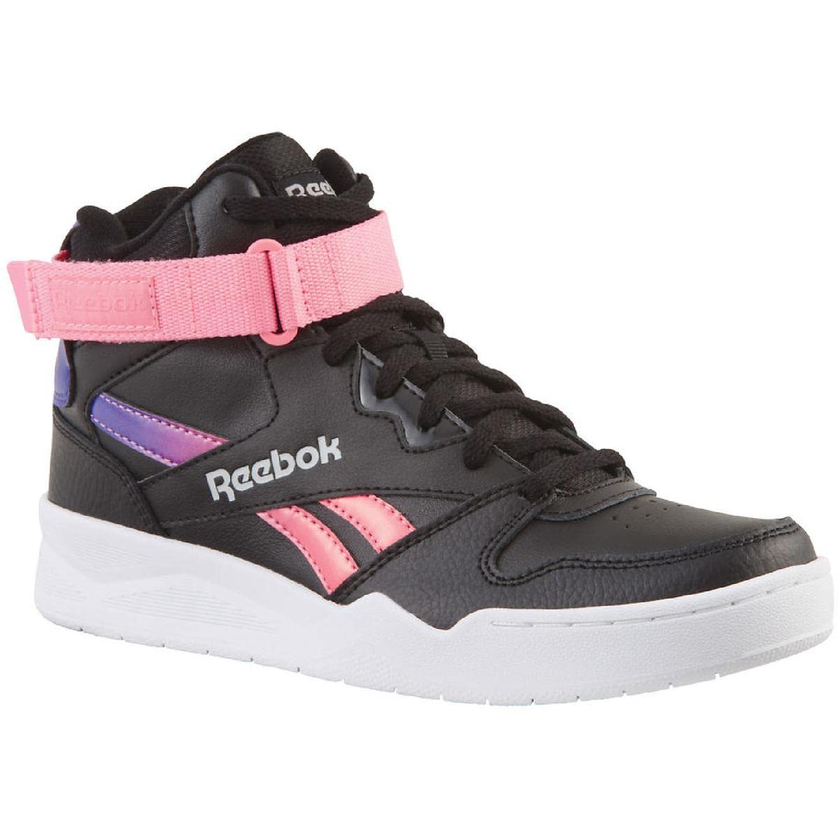 Reebok Women's BB4500 Hi High Top Basketball Shoe, Black/White/True Pink, 7.5