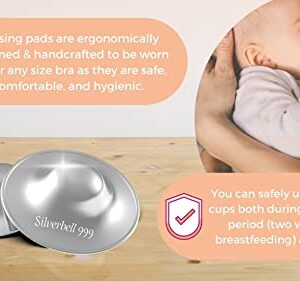 The Original 999 Pure Silver Nursing Cups - Nipple Shields for Nursing - Silver Nipple Covers -Silver Nursing Cups - Newborn Essentials Must Haves - Breastfeeding Nipple Covers-Nipple Shield