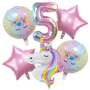 duile unicorn balloons unicorn birthday party decorations for girls foil balloons set macaron and rainbow balloon wedding baby shower party supplies (5)