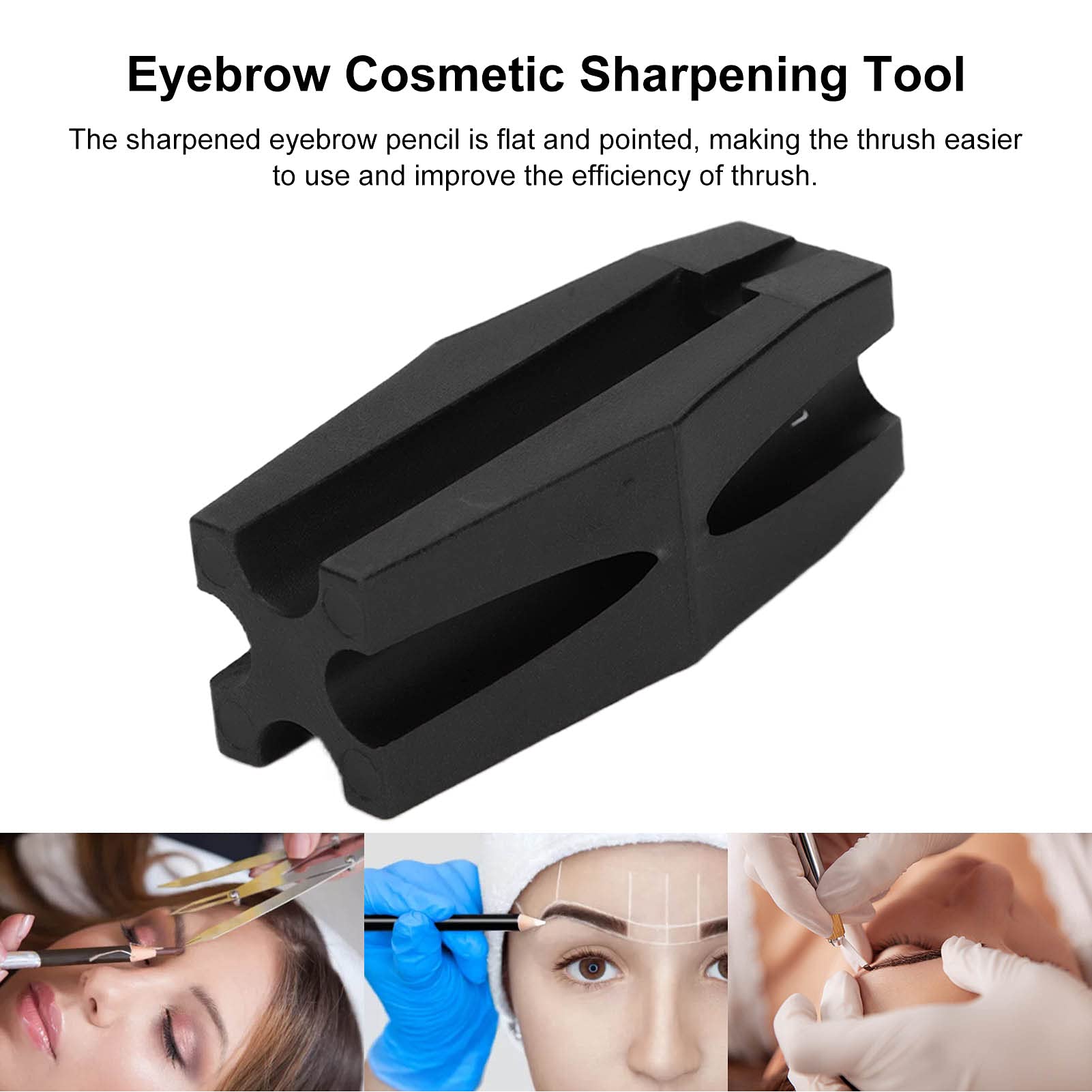 Eyebrow Pencil Sharpener, 4 in 1 Duckbill Shape Eyebrow Pencil Shaper Portable Makeup Sharpener Eyebrow Cosmetic Sharpening Auxiliary Tool Eye Makeup Shaping for Beginners or Professional(Black)