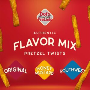 Dot's Homestyle Pretzels 18 Ounce Family Size Variety Flavor Pack Seasoned Pretzel Twists (3 Pack)