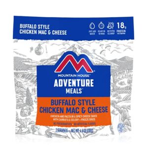 mountain house buffalo style chicken mac & cheese | freeze dried backpacking & camping food | 2-servings